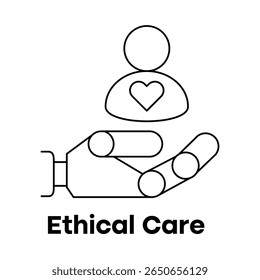 Responsible e compassivo AI Systems Ícone com curso editável