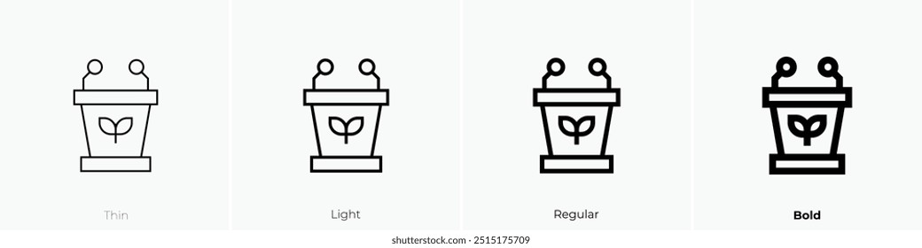 Responsible icon. Thin, Light Regular And Bold style design isolated on white background