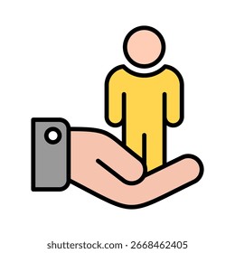 Responsible lineal color icon vector illustration