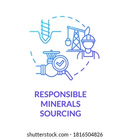 Responsible minerals sourcing blue gradient concept icon. Industrial production. Mining platform. Ethical manufacturer idea thin line illustration. Vector isolated outline RGB color drawing