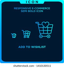 responsive add to wish list cart icon black thin line ecommerce. Vector online shopping icon. modern logo template and graphic linear art design isolated on white background