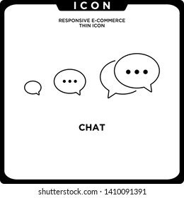responsive chat bubble icon black thin line ecommerce. Vector online shopping icon. modern logo template and graphic linear art design isolated on white background