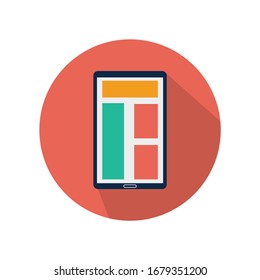 Responsive color mobile tab design icon with white background 