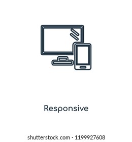 Responsive concept line icon. Linear Responsive concept outline symbol design. This simple element illustration can be used for web and mobile UI/UX.