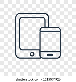 Responsive concept vector linear icon isolated on transparent background, Responsive concept transparency concept in outline style
