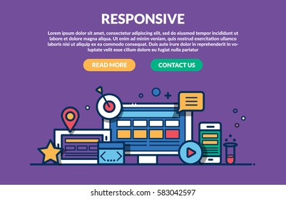 Responsive concept for web site. Vector