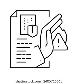 vector de icono de línea de administración de crisis receptiva. signo de gestión de crisis receptiva. símbolo de contorno aislado ilustración negra