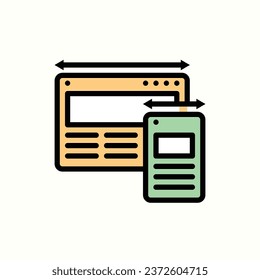 responsive design color icon, isolated icon in light background, perfect for website, blog, logo, graphic design, social media, UI, mobile app