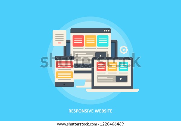 Responsive Design Concept Browser Compatibility Website Stock Vector Royalty Free