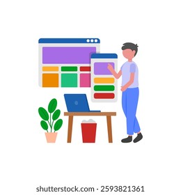 Responsive Design, Design And Development Vector Illustration