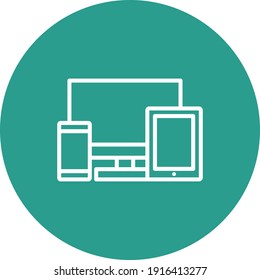 Responsive, design, devices icon vector image. Can also be used for information technology. Suitable for use on web apps, mobile apps and print media.