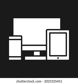 Responsive, design, devices icon vector image. Can also be used for information technology. Suitable for use on web apps, mobile apps and print media.
