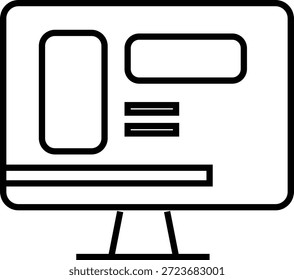 Icono de pantalla de diseño adaptable, que muestra la compatibilidad de Sitio web en la pantalla del ordenador de sobremesa, la tableta, el teléfono inteligente y los dispositivos móviles. Ideal para proyectos de Diseño web, UI UX, App, desarrollo y tecnología.