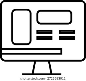 Icono de pantalla de diseño adaptable, que muestra la compatibilidad de Sitio web en la pantalla del ordenador de sobremesa, la tableta, el teléfono inteligente y los dispositivos móviles. Ideal para proyectos de Diseño web, UI UX, App, desarrollo y tecnología.