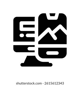 responsive design glyph icon. Strong and solid vector icon for websites, mobile interfaces, presentations, and visual branding. High quality and easy to edit.