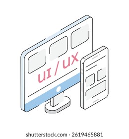 Responsive design icon crafted in isometric style