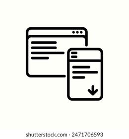 responsive design icon, isolated line icon