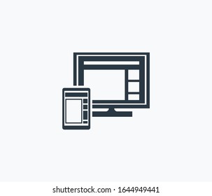 Responsive design icon isolated on clean background. Responsive design icon concept drawing icon in modern style. Vector illustration for your web mobile logo app UI design.