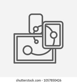 Responsive design icon line symbol. Isolated vector illustration of  icon sign concept for your web site mobile app logo UI design.