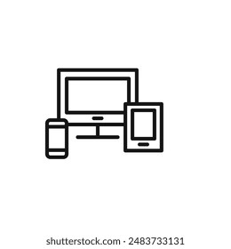 Responsive Design icon outline collection in black