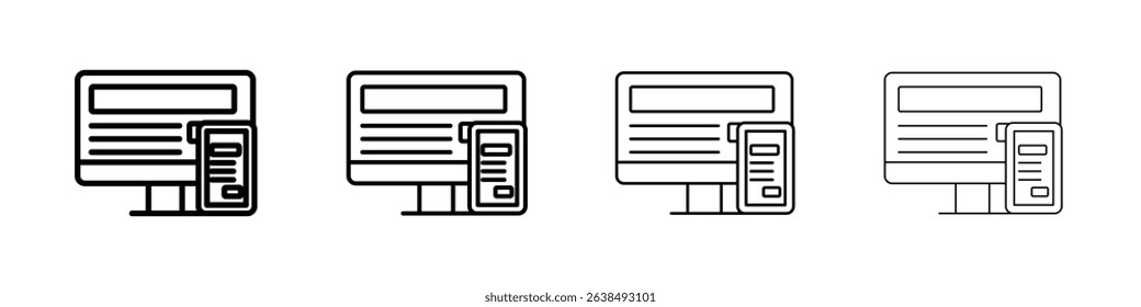 Responsive Design icon Outline sign symbol set