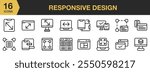 Responsive Design icon set. Outline icons vector collection.