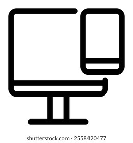 Responsive design icon with simple and line style