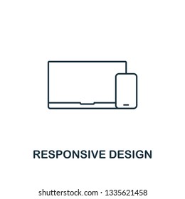 Responsive Design icon. Thin outline style from design ui and ux icons collection. Creative Responsive Design icon for web design, apps, software, print usage