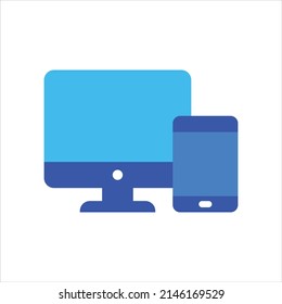 Responsive design icon vector graphic illustration in blue