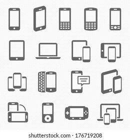 Entsprechende Design-Symbole für Computer- und Technologie-Telekommunikations-Bildschirm, Vektorgrafik