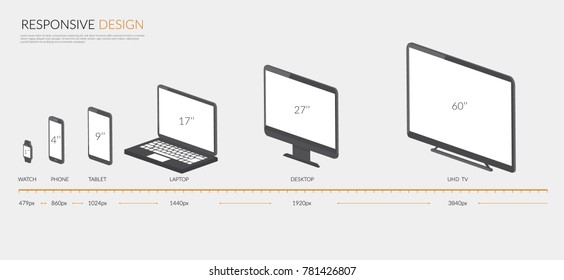 Responsive Design Infographic Isometric Vector illustration