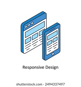 Responsive Design Isometrisches Stil-Symbol. Symbol auf weißem Hintergrund EPS 10 Datei