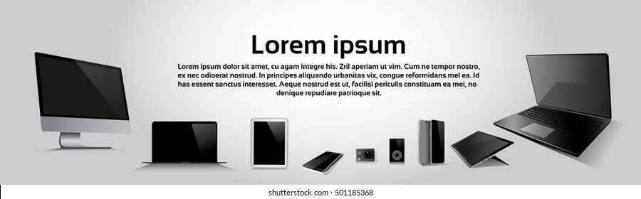 Responsive Design Laptop Phone Tablet MP3 Player Desktop Device Vector Illustration
