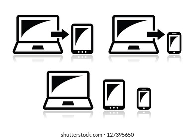 Responsive design - laptop, tablet, smarthone vector icons