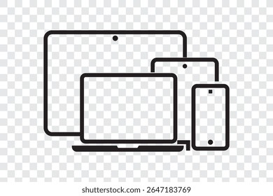 Responsive design laptop, tablet and smartphone screen icon