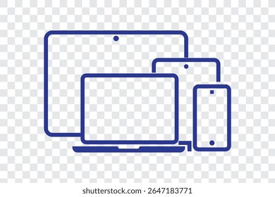Responsive design laptop, tablet and smartphone screen icon