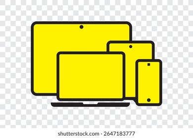 Icono de la pantalla del ordenador portátil, de la tableta y del smartphone del diseño sensible