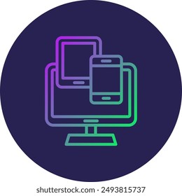 Responsive Design Line Gradient Icon Design