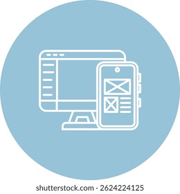 Responsive design Line vector Icon Design