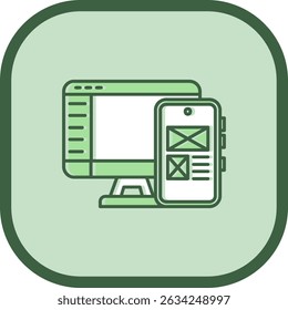 Responsive design Line vector Icon Design