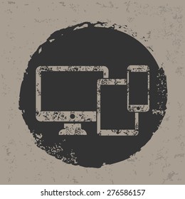 Responsive design on grunge background, grunge vector