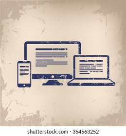 
Responsive design on old paper background, vector