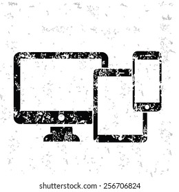 Responsive design on old paper,grunge vector