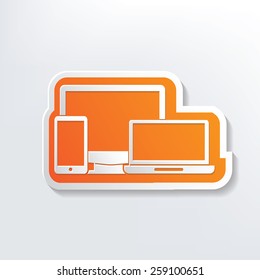 Responsive design on white background,clean vector