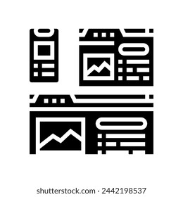 responsive design seo glyph icon vector. responsive design seo sign. isolated symbol illustration