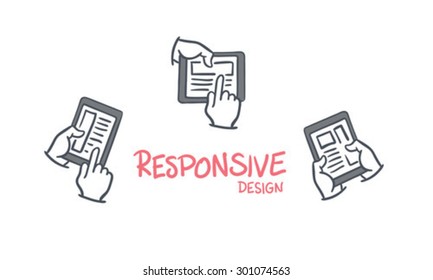 Responsive design vector against white background