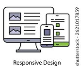 Responsive Design Vector Icon Illustrating Mobile Friendly Layout and Device Adaptable Websites