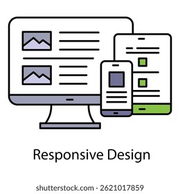 Responsive Design Vector Icon Illustrating Mobile Friendly Layout and Device Adaptable Websites
