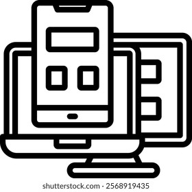 Responsive Design Vector Lineal Icon On White Background.