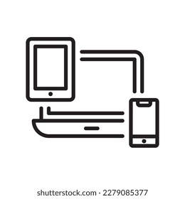 Responsive design vector outline  Icon Design illustration. SEO Development And Marketing Symbol on White background EPS 10 File